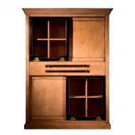 VITRINE - INDUSTRIELLE - CHENE - BIBLIOTHEQUE