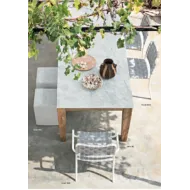 MAGNIFIQUE TABLE DE JARDIN - MARBRE ET ECOTEAK - GERVASONI