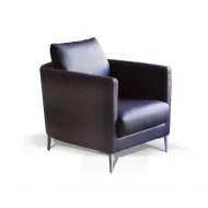 Fauteuil cuir pied métal YIDING DUVIVIER - COUP DE SOLEIL MOBILIER