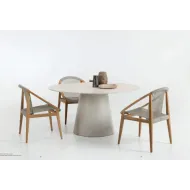TABLE DE JARDIN RONDE  DESIGN - HAUT DE GAMME - SANDRO