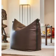 POUF  CUIR - TISSU - BABELUTTE - DUVIVIER - MADE IN FRANCE