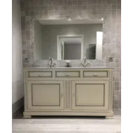 Meuble de salle de baisn sur mesure en chêne patiné