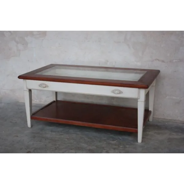 Table Basse Rialto  Rectangle  Avec Tiroir Vitré