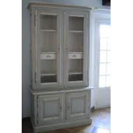 Bibliothèque patinée  grise  - sur mesure - Coup de Soleil Mobilier