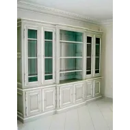 Bibliothèque sur mesure - patinée  - grise  - Coup de Soleil Mobilier