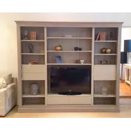 Bibliothèque Meuble TV bois massif Manhattan  - Coup de Soleil