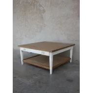 Table basse patinée  blanche  Rialto - bois massif