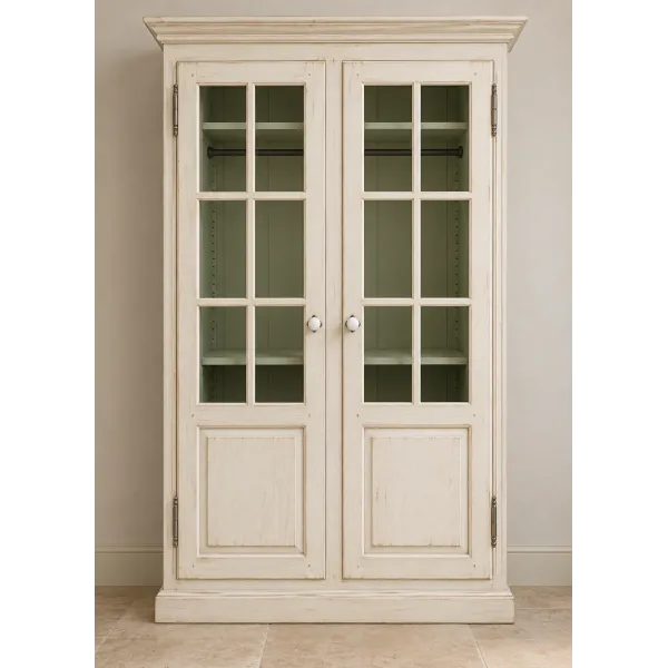 ARMOIRE PROVENCALE VITREE - CHENE- SUR MESURE