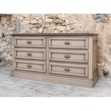COMMODE PROVENÇALE A TIROIRS EN CHÊNE PATINÉ