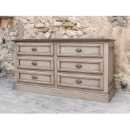COMMODE PROVENÇALE A TIROIRS EN CHÊNE PATINÉ