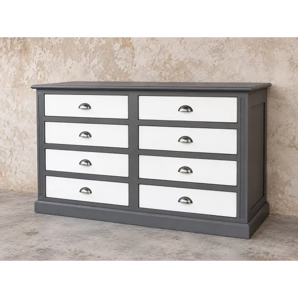 Commode grise patiné contemporaine RIALTO - Coup de Soleil Mobilie