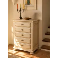 Chiffonnier blanc patiné Cigale - Coup de Soleil Mobilier