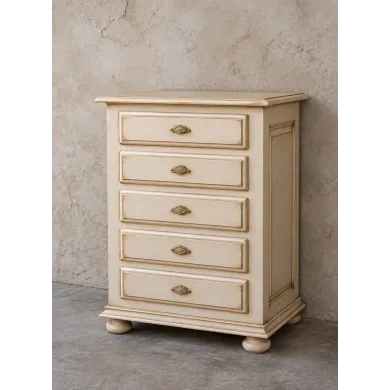 Chiffonnier blanc patiné Cigale - Coup de Soleil Mobilier