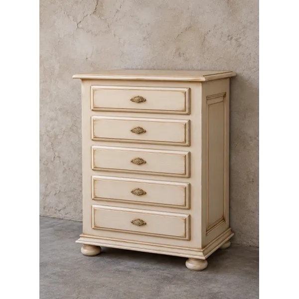 Chiffonnier blanc patiné Cigale - Coup de Soleil Mobilier