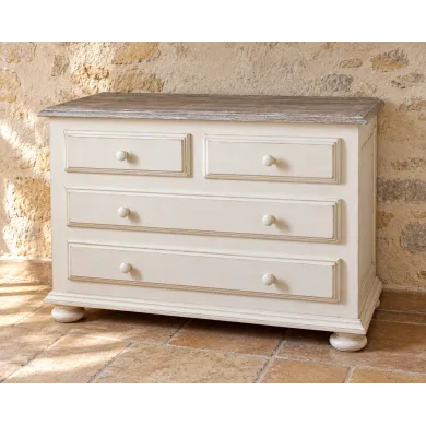 COMMODE BLANCHE  PATINEE -Noves - Coup de Soleil Mobilier