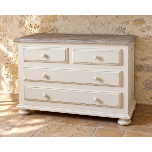 COMMODE BLANCHE  PATINEE -Noves - Coup de Soleil Mobilier