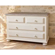 COMMODE BLANCHE  PATINEE -Noves - Coup de Soleil Mobilier